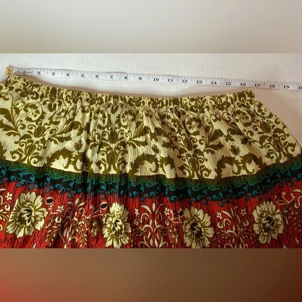 Bila Bohemian Rhinestones Embellished Broom Flared Mini Skirt Womens Size XL - Picture 5 of 7